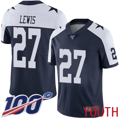 Youth Dallas Cowboys Limited Navy Blue Jourdan Lewis Alternate 27 100th Season Vapor Untouchable Throwback NFL Jersey